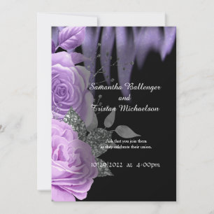Violet flamme Rose Faire-part de mariage gothique