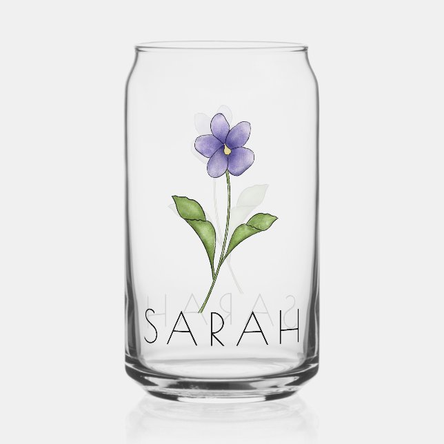 VIOLET Fleur de naissance Février Nom personnalisé (Recto)