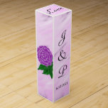 Violet Floral Watercolor Wash Monogram Wine Box<br><div class="desc">Violet floral with green leaves against a purple violet white watercolor wash background on three sides.  Personalize Bride and Grooms Monogrammed Initials and Wedding Date in black text.  Love is written in pretty black script on top.  Original Artwork Design by TamiraZDesigns.</div>