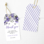 Violet floral wedding thank you favour gift tags<br><div class="desc">Watercolor elegant lavender violet floral wedding thank you tags,  favour gift tags.</div>