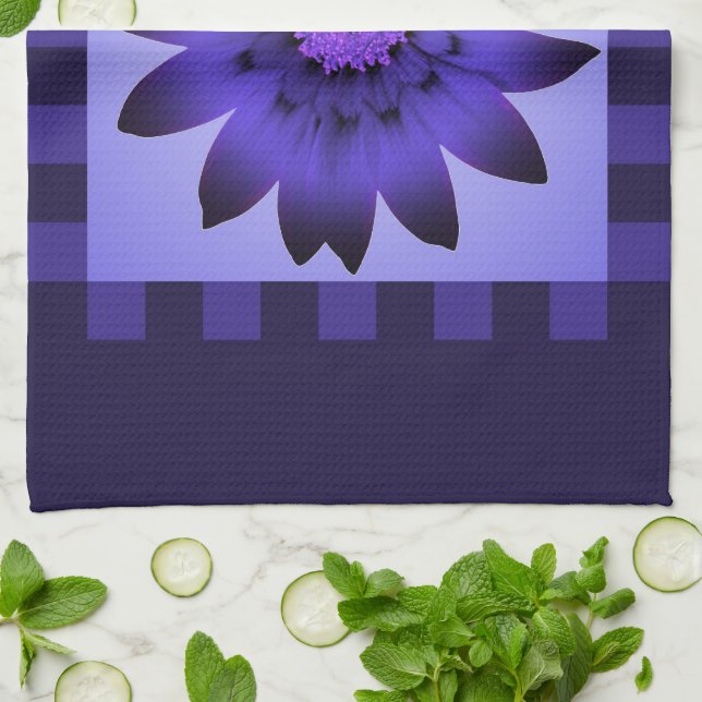 Violet Flower #2 Kitchen Towel (Folded)
