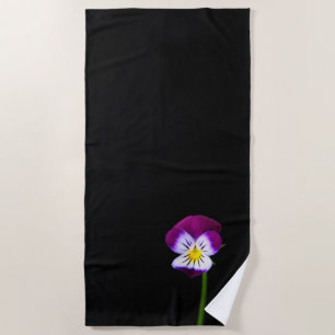 Violet Flower btcna Beach Towel