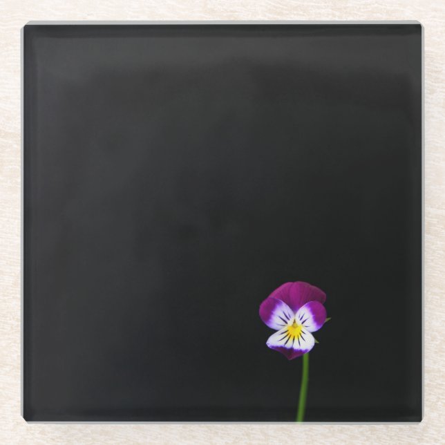 Violet Flower coastercna Glass Coaster (Front)