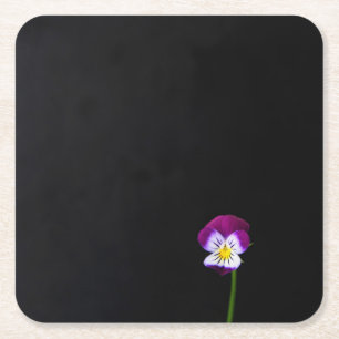 Violet Flower coastercnm Square Paper Coaster
