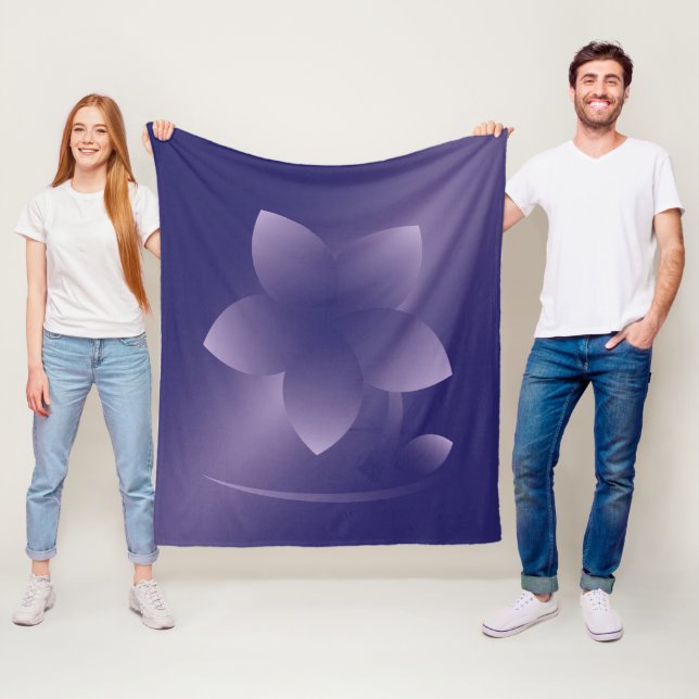 Violet flower fleece blanket (In Situ)