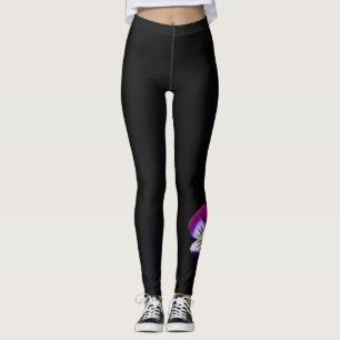 Violet Flower lecna Leggings