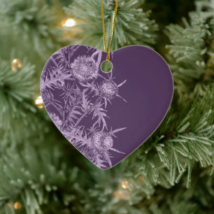 violet flower pattern ceramic ornament