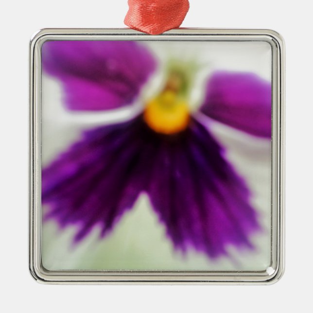 Violet Flower, Purple White Metal Ornament (Front)