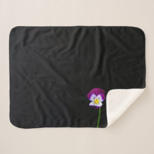 Violet Flower sbcn Sherpa Blanket