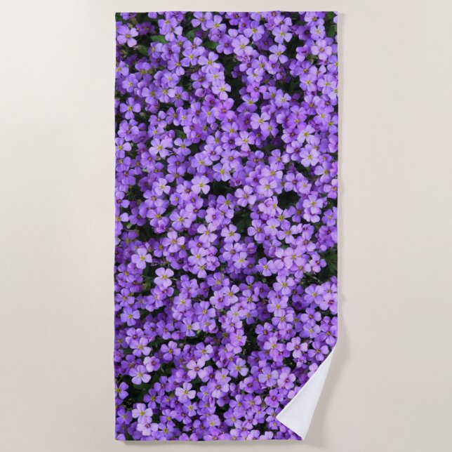 Violet Flowers Beach Towel Violets Spring (Front)