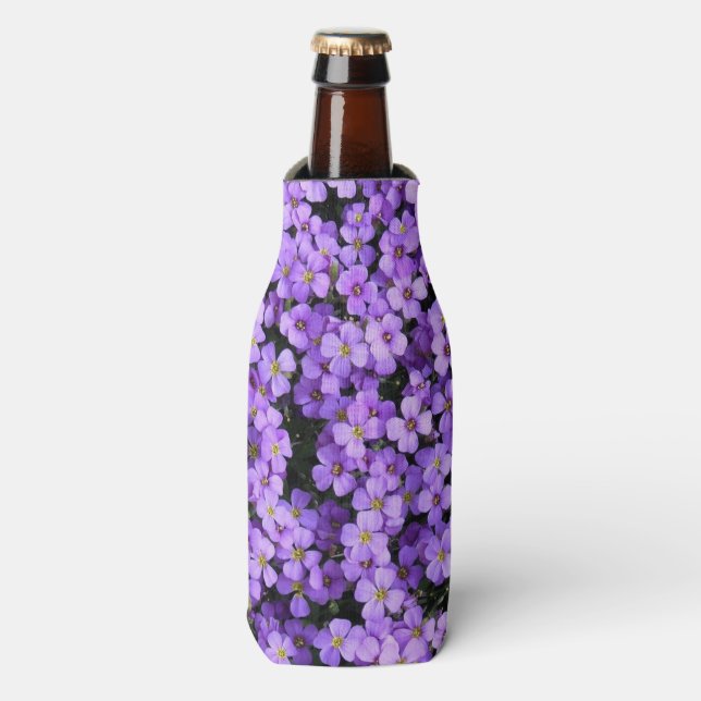 Violet Flowers Bottle Cooler (Bottle Front)