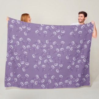 Violet Flowers Fleece Blanket