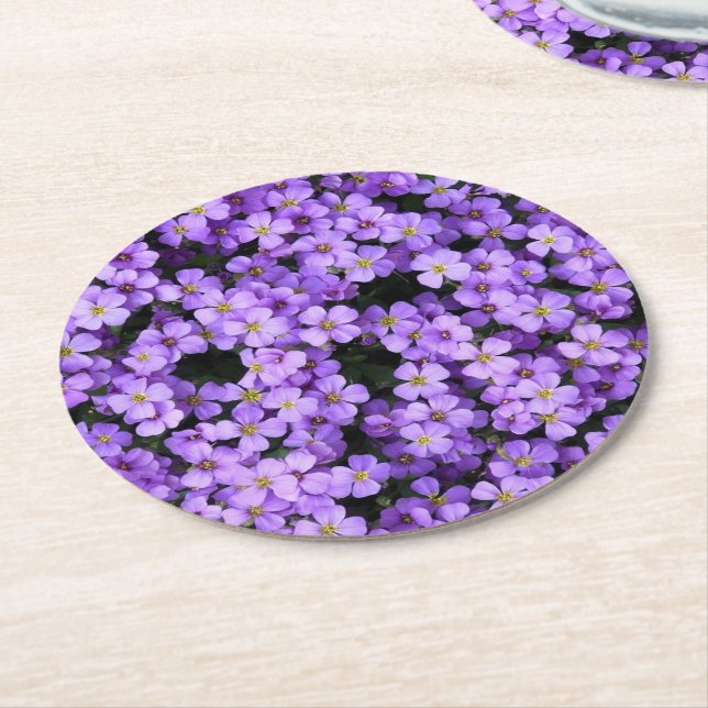 Violet Flowers Paper Coaster Violets Spring (Angled)