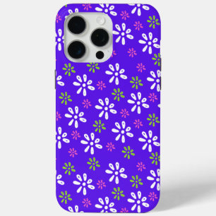 Violet Flowers Pattern iPhone 15 Pro Max Case