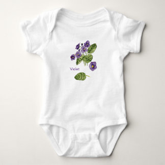 Violet flowers purple watercolor T-Shirt Baby Bodysuit