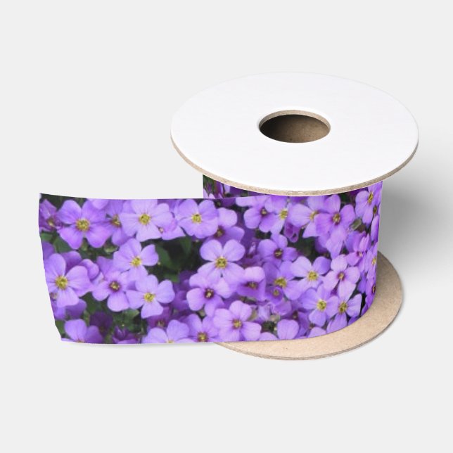 Violet Flowers Ribbon Violets Spring Satin Ribbon (Spool)