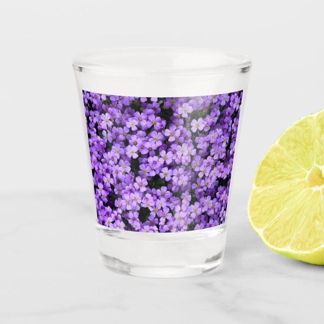 Violet Flowers Shot Glass Violets (Front)