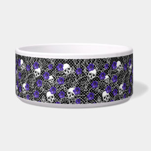 Violet flowers, skulls and lace 