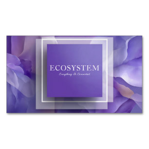 Violet Fluid Abstract Geometric Square Modern Magnetic Business Card