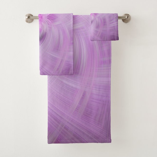 VIOLET -  Fractal Art - Bath Towel Set (Insitu)
