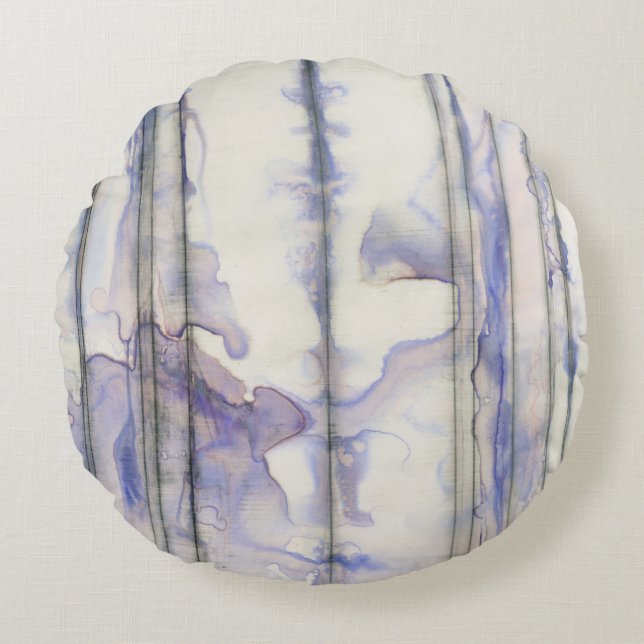 Violet Free Expression Watercolor Round Pillow (Front)