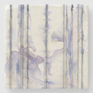 Violet Free Expression Watercolor Stone Coaster