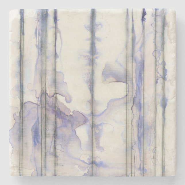 Violet Free Expression Watercolor Stone Coaster (Front)