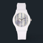 Violet Free Expression Watercolor Watch<br><div class="desc">This amazing free expression work by Jennifer Goldberger is a violet watercolor full of life. Black lines run vertically in the piece,  and violet drops extend out from them like waves in a lake. A wonderful print that would go well on a number of Zazzle products. Order yours today!</div>