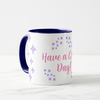 Violet Frosted Stars Motif Mug personnalisable