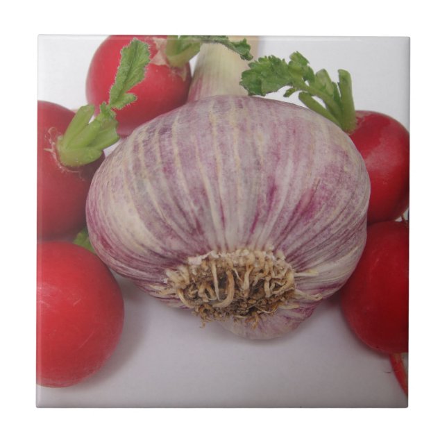 Violet garlic with radish tile (Front)