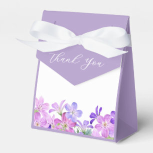 Violet Geranium Floral Bridal Shower Favor Box