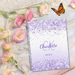 Violet glitter name monogrammed 2024 planner<br><div class="desc">Violet and white gradient background decorated with violet faux glitter,  sparkles.  Personalize and add your first name,  monogram initials and year.</div>