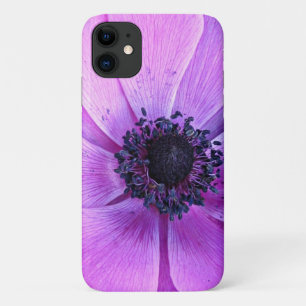 Violet Gras Anémone Floral Apple iPhone 11 Coque