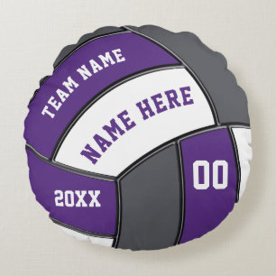 Violet, gris et blanc, Coussin de volley-ball pers