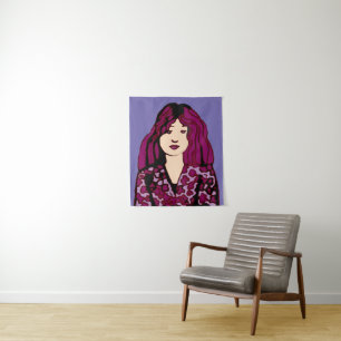 Violet haired Lass Tapestry