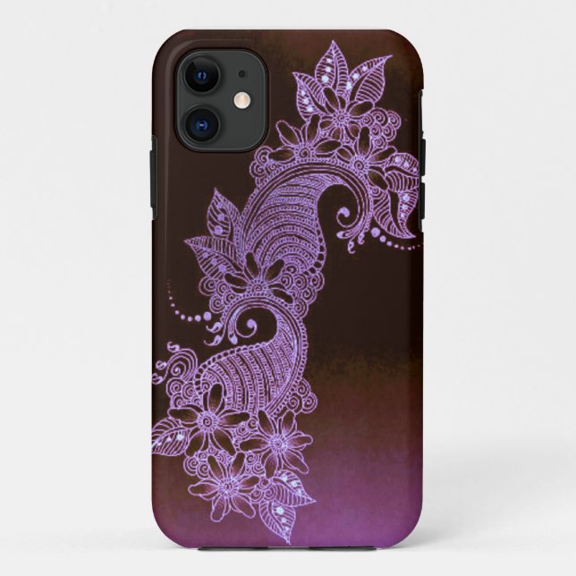 violet henna mehndi floral case (Back)