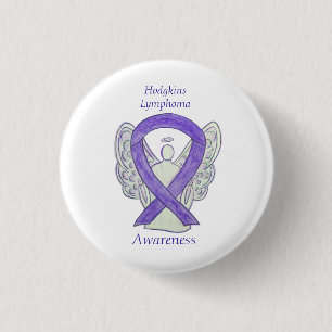 Violet Hodgkins Lymphoma Ribbon Angel Pins