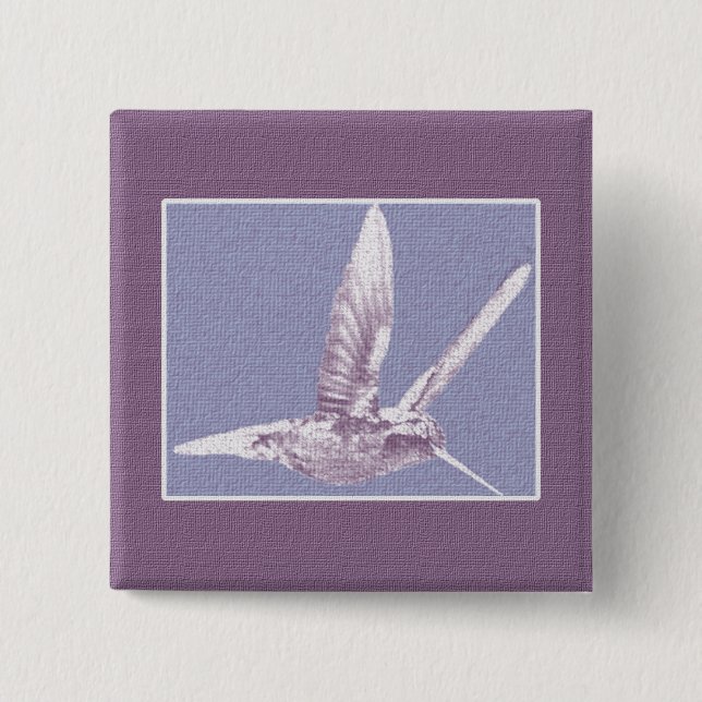 Violet Hummingbird Button (Front)