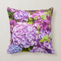 Violet hydrangea,  garden pillow
