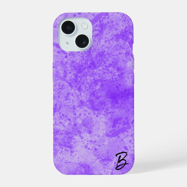 Violet Ink Mess Personalized Phone Case (Back)