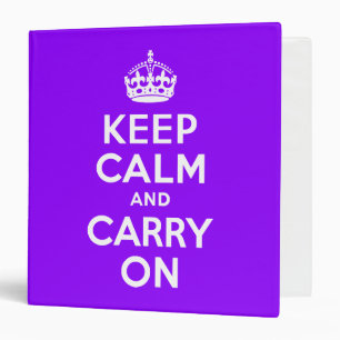 Violet Keep Calm and Carry On Binder