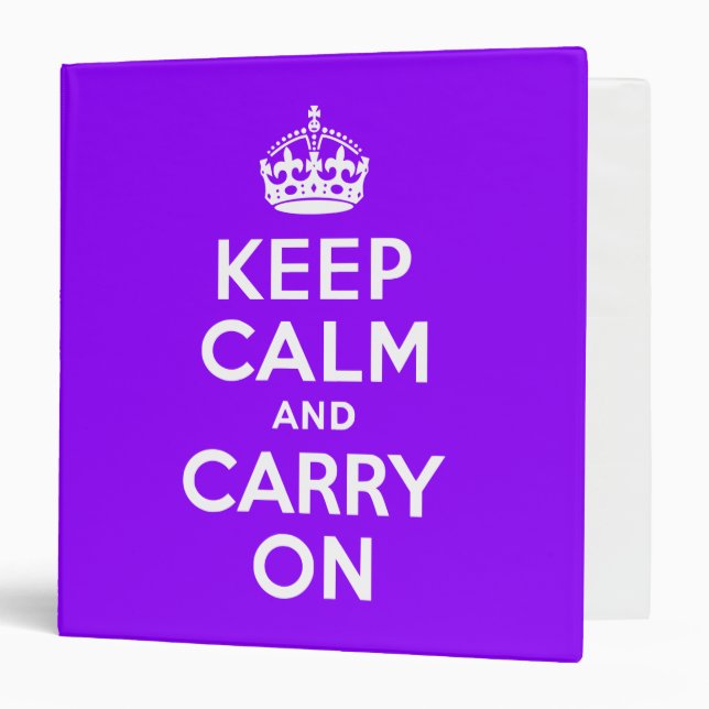 Violet Keep Calm and Carry On Binder (Front/Inside)