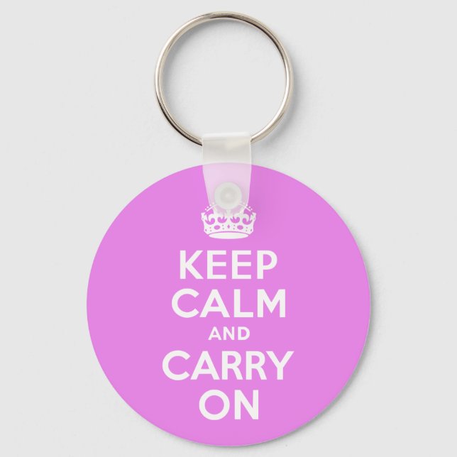 Violet Keep Calm and Carry On Keychain (Front)