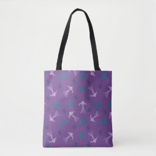 Violet Lavande avale Sac fourre-tout de motif flor