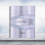 Violet lavender agate marble name 2025 planner<br><div class="desc">Violet,  lavender colored agate,  marble stone print as background.  Personalize and add your name. The name is written with a modern hand lettered style script.</div>