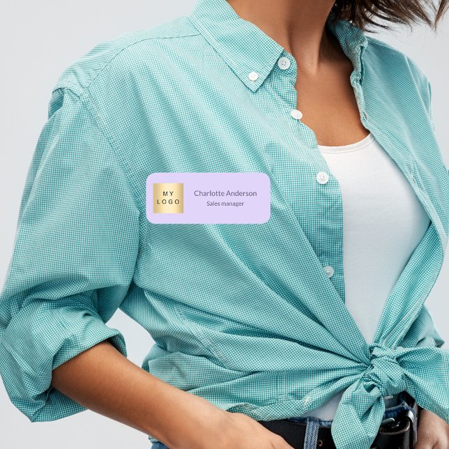 Violet lavender business logo employee elegant name tag (Creator Uploaded)