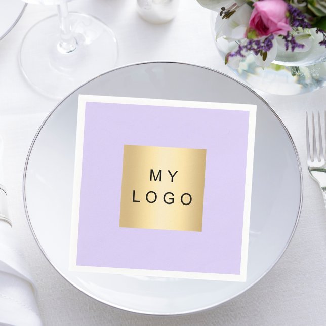 Violet lavender cafe bar business logo napkin (Creator Uploaded)