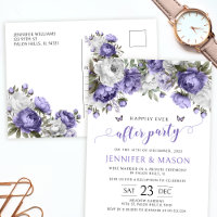 Violet lavender happily ever after party postcard