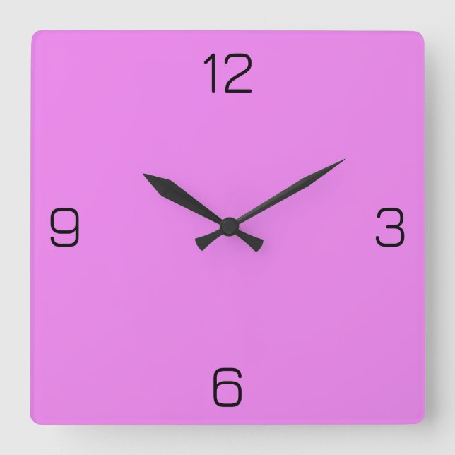 Violet / Lavender Magenta EE82EE - Option for Name Square Wall Clock (Front)