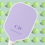 Violet lavender monogram initials name pickleball paddle<br><div class="desc">A violet,  lavender colored background.  Personalize and add your monogram initials,  letters and full name. Purple letters.</div>